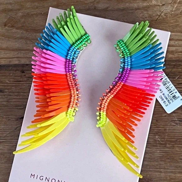 ๐บ๐HP๐๐บ NWT Mignonne Gavigan Madeline Earrings Neon Rainbow - Picture 2 of 16